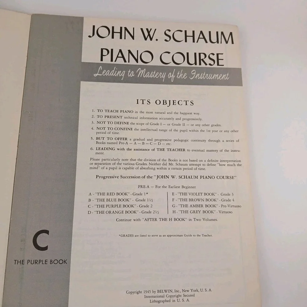 John W. Schaum Popular Piano Pieces: C -- The Purple Book